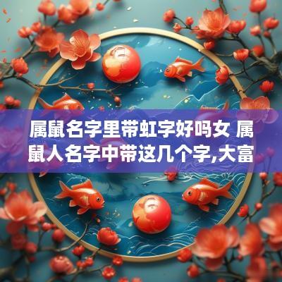 属鼠名字里带虹字好吗女 属鼠人名字中带这几个字,大富大贵,转发行大运