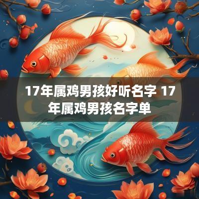 17年属鸡男孩好听名字 17年属鸡男孩名字单