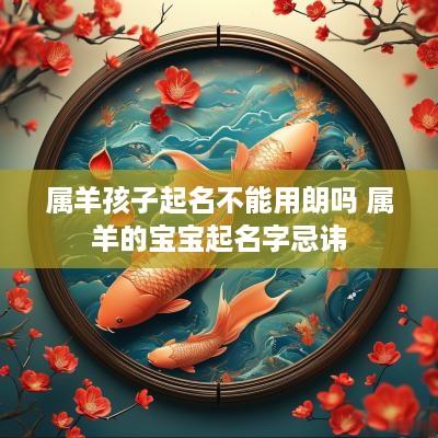 属羊孩子起名不能用朗吗 属羊的宝宝起名字忌讳
