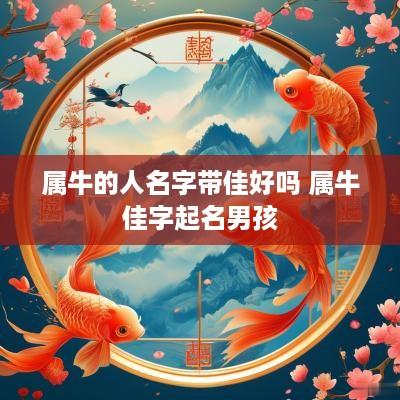 属牛的人名字带佳好吗 属牛佳字起名男孩