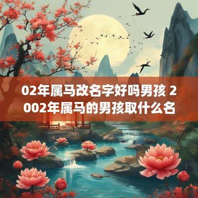 02年属马改名字好吗男孩 2002年属马的男孩取什么名字好