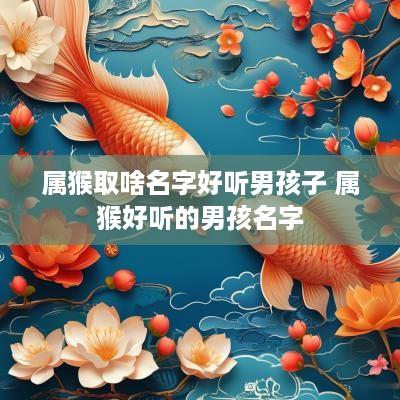 属猴取啥名字好听男孩子 属猴好听的男孩名字