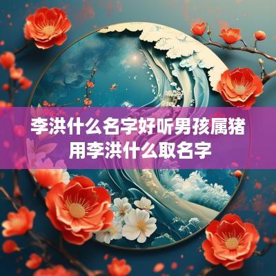 李洪什么名字好听男孩属猪 用李洪什么取名字
