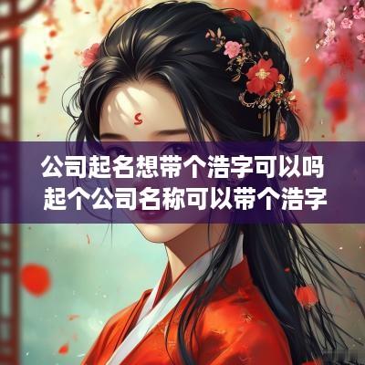 公司起名想带个浩字可以吗 起个公司名称可以带个浩字