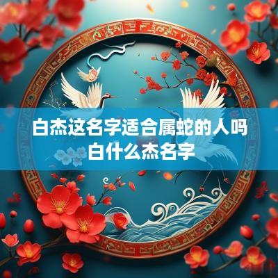 白杰这名字适合属蛇的人吗 白什么杰名字