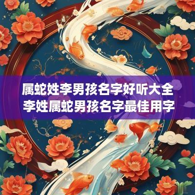 属蛇姓李男孩名字好听大全 李姓属蛇男孩名字最佳用字
