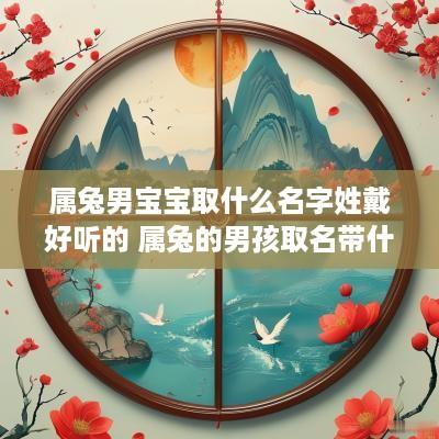 属兔男宝宝取什么名字姓戴好听的 属兔的男孩取名带什么字好