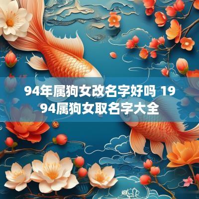 94年属狗女改名字好吗 1994属狗女取名字大全