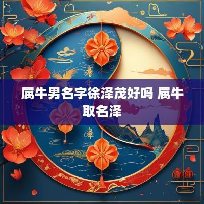 属牛男名字徐泽茂好吗 属牛取名泽