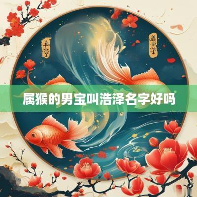 属猴的男宝叫浩泽名字好吗