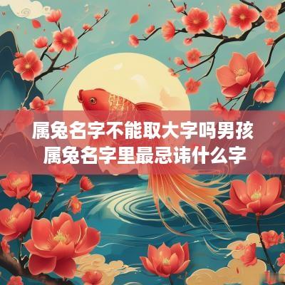 属兔名字不能取大字吗男孩 属兔名字里最忌讳什么字