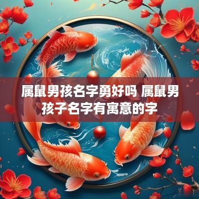 属鼠男孩名字勇好吗 属鼠男孩子名字有寓意的字