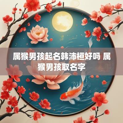属猴男孩起名韩沛桓好吗 属猴男孩取名字