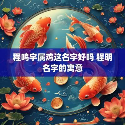 程鸣宇属鸡这名字好吗 程明名字的寓意