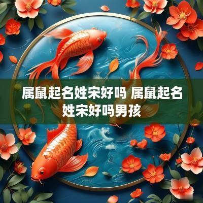 属鼠起名姓宋好吗 属鼠起名姓宋好吗男孩