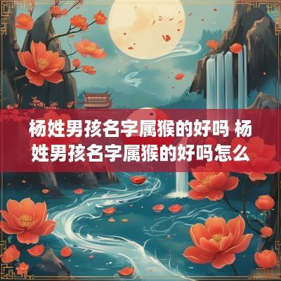 杨姓男孩名字属猴的好吗 杨姓男孩名字属猴的好吗怎么取