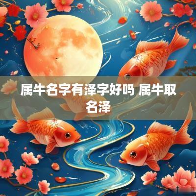 属牛名字有泽字好吗 属牛取名泽