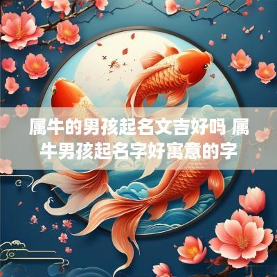 属牛的男孩起名文吉好吗 属牛男孩起名字好寓意的字