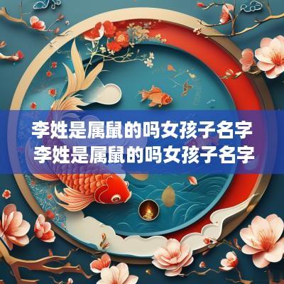李姓是属鼠的吗女孩子名字 李姓是属鼠的吗女孩子名字大全