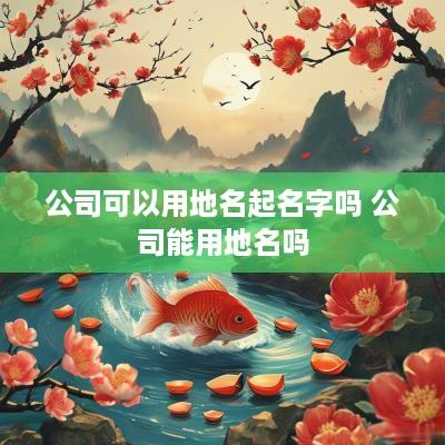 公司可以用地名起名字吗 公司能用地名吗