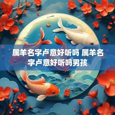 属羊名字卢意好听吗 属羊名字卢意好听吗男孩