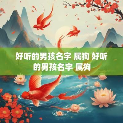好听的男孩名字 属狗 好听的男孩名字 属狗