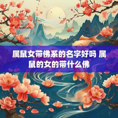 属鼠女带佛系的名字好吗 属鼠的女的带什么佛