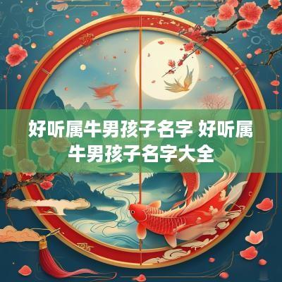 好听属牛男孩子名字 好听属牛男孩子名字大全