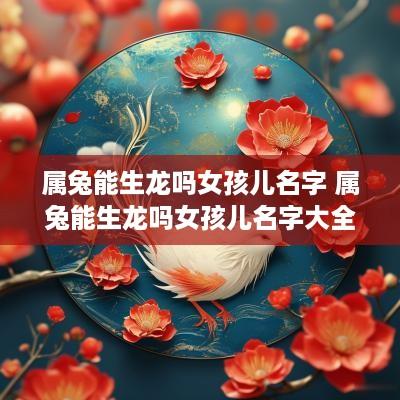 属兔能生龙吗女孩儿名字 属兔能生龙吗女孩儿名字大全
