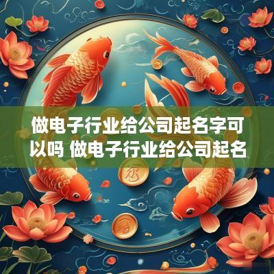 做电子行业给公司起名字可以吗 做电子行业给公司起名字可以吗