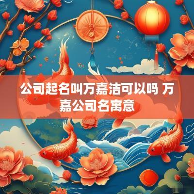 公司起名叫万嘉洁可以吗 万嘉公司名寓意