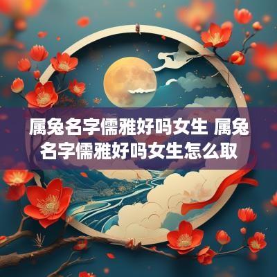 属兔名字儒雅好吗女生 属兔名字儒雅好吗女生怎么取