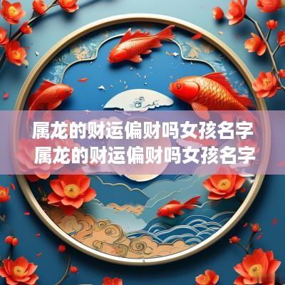属龙的财运偏财吗女孩名字 属龙的财运偏财吗女孩名字怎么取