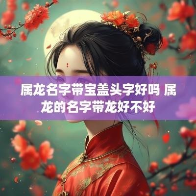 属龙名字带宝盖头字好吗 属龙的名字带龙好不好