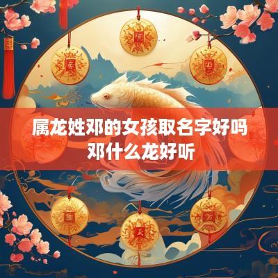 属龙姓邓的女孩取名字好吗 邓什么龙好听