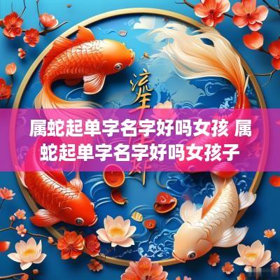 属蛇起单字名字好吗女孩 属蛇起单字名字好吗女孩子