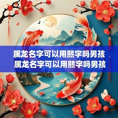 属龙名字可以用熙字吗男孩 属龙名字可以用熙字吗男孩子