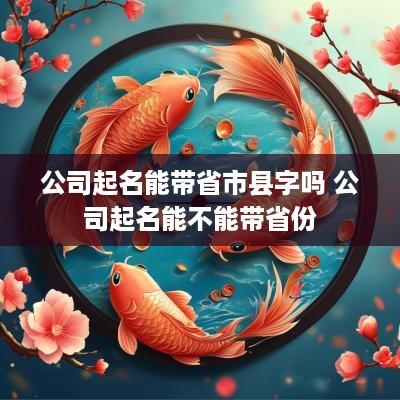 公司起名能带省市县字吗 公司起名能不能带省份