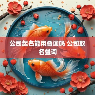 公司起名能用叠词吗 公司取名叠词