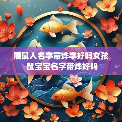 属鼠人名字带烨字好吗女孩 鼠宝宝名字带烨好吗