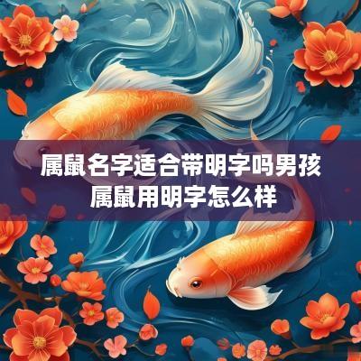 属鼠名字适合带明字吗男孩 属鼠用明字怎么样