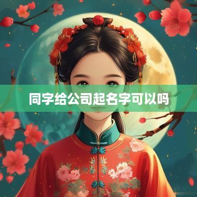同字给公司起名字可以吗