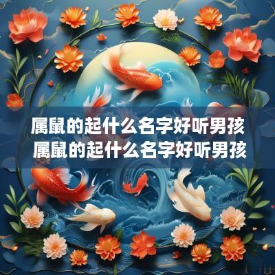 属鼠的起什么名字好听男孩 属鼠的起什么名字好听男孩子