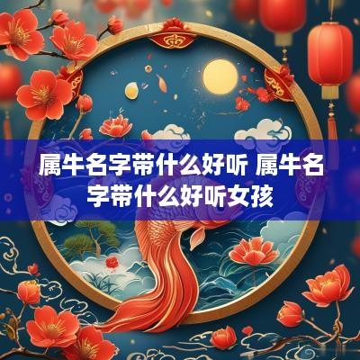 属牛名字带什么好听 属牛名字带什么好听女孩