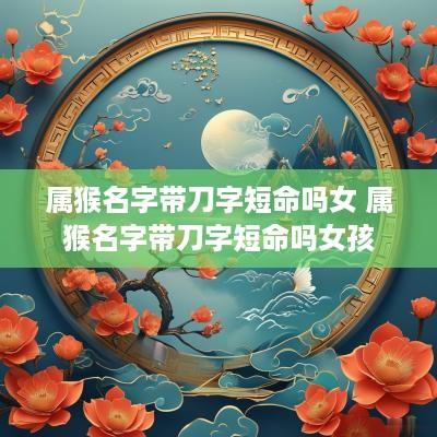 属猴名字带刀字短命吗女 属猴名字带刀字短命吗女孩