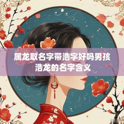 属龙取名字带浩字好吗男孩 浩龙的名字含义