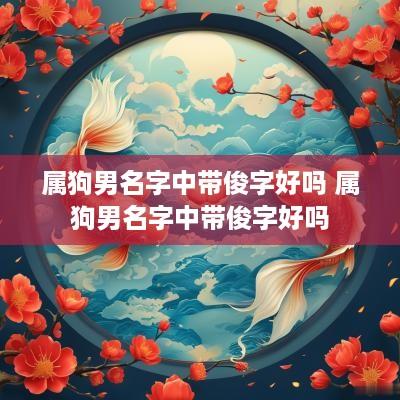 属狗男名字中带俊字好吗 属狗男名字中带俊字好吗