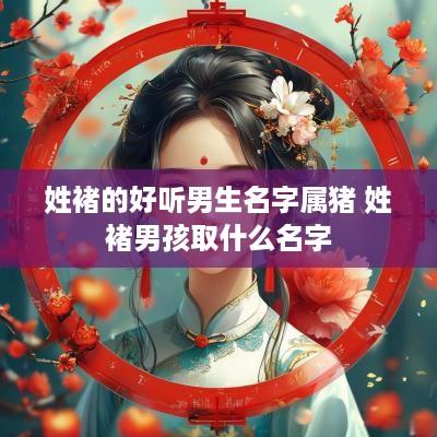 姓褚的好听男生名字属猪 姓褚男孩取什么名字