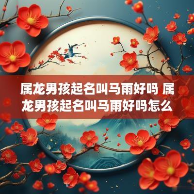 属龙男孩起名叫马雨好吗 属龙男孩起名叫马雨好吗怎么样