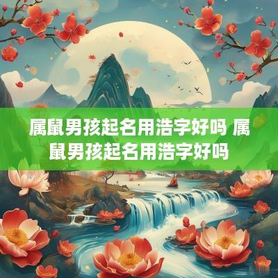 属鼠男孩起名用浩字好吗 属鼠男孩起名用浩字好吗